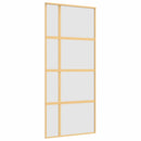 skydedør 90x205 cm matteret sikkerhedsglas og aluminium gylden