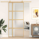 skydedør 90x205 cm matteret sikkerhedsglas og aluminium gylden