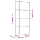skydedør 102,5x205 cm matteret sikkerhedsglas aluminium gylden
