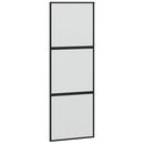 skydedør 76x205 cm hærdet glas og aluminium sort