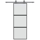 skydedør 76x205 cm hærdet glas og aluminium sort