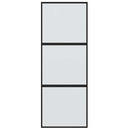 skydedør 76x205 cm hærdet glas og aluminium sort
