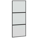 skydedør 90x205 cm hærdet glas og aluminium sort