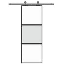 skydedør 76x205 cm hærdet glas og aluminium sort