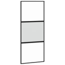 skydedør 90x205 cm hærdet glas og aluminium sort