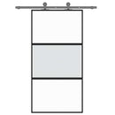 skydedør 102,5x205 cm hærdet glas og aluminium sort