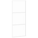 skydedør 90x205 cm hærdet glas og aluminium hvid