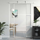 skydedør 102,5x205 cm hærdet glas og aluminium hvid