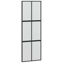 skydedør 90x205 cm hærdet glas og aluminium sort