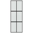 skydedør 90x205 cm hærdet glas og aluminium sort