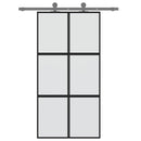 skydedør 102,5x205 cm hærdet glas og aluminium hvid