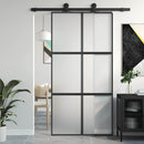 skydedør 102,5x205 cm hærdet glas og aluminium hvid