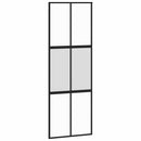 skydedør 76x205 cm hærdet glas og aluminium sort