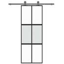 skydedør 76x205 cm hærdet glas og aluminium sort