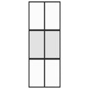 skydedør 76x205 cm hærdet glas og aluminium sort