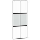skydedør 90x205 cm hærdet glas og aluminium sort