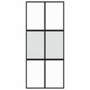 skydedør 90x205 cm hærdet glas og aluminium sort
