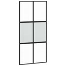 skydedør 102,5x205 cm hærdet glas og aluminium sort
