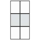 skydedør 102,5x205 cm hærdet glas og aluminium sort