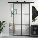 skydedør 102,5x205 cm hærdet glas og aluminium sort