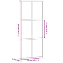 skydedør 90x205 cm hærdet glas og aluminium sort