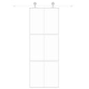 skydedør 76x205 cm hærdet glas og aluminium hvid