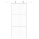 skydedør 90x205 cm hærdet glas og aluminium hvid