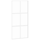 skydedør 102,5x205 cm hærdet glas og aluminium hvid