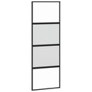 skydedør 76x205 cm hærdet glas og aluminium sort