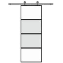 skydedør 76x205 cm hærdet glas og aluminium sort