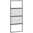 skydedør 90x205 cm hærdet glas og aluminium sort