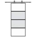 skydedør 90x205 cm hærdet glas og aluminium sort
