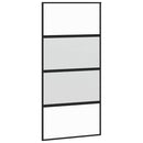 skydedør 102,5x205 cm hærdet glas og aluminium sort