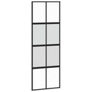 skydedør 76x205 cm hærdet glas og aluminium sort