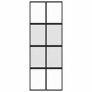 skydedør 76x205 cm hærdet glas og aluminium sort