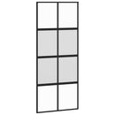 skydedør 90x205 cm hærdet glas og aluminium sort