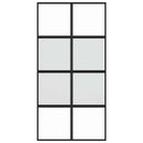 skydedør 102,5x205 cm hærdet glas og aluminium sort