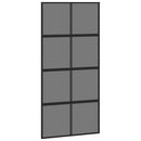 skydedør 102,5x205 cm hærdet glas og aluminium sort