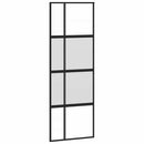 skydedør 76x205 cm hærdet glas og aluminium sort