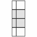 skydedør 76x205 cm hærdet glas og aluminium sort