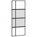 skydedør 90x205 cm hærdet glas og aluminium sort