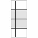 skydedør 90x205 cm hærdet glas og aluminium sort