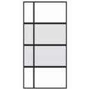 skydedør 102,5x205 cm hærdet glas og aluminium sort