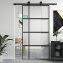skydedør 102,5x205 cm hærdet glas og aluminium sort