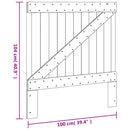 sengegavl 100x104 cm massivt fyrretræ