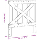 sengegavl 100x104 cm massivt fyrretræ