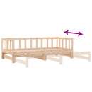 daybed med udtræk 90x200 cm massivt fyrretræ