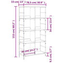 bogreol 78,5x33x153 cm konstrueret træ sonoma-eg