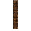 bogreol 78,5x33x188,5 cm konstrueret træ røget egetræsfarve