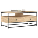 sofabord 100x51x45 cm konstrueret træ sonoma-eg
